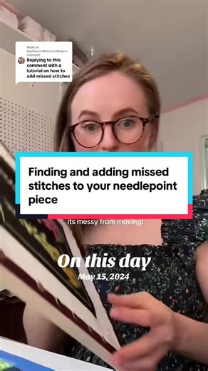 Final Check for Missed Stitches in Needlepoint