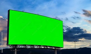 Dynamic green screen billboard footage with stunning sky effects
