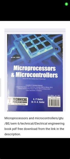 Microprocessors and microcontrollers/gtu/BE/sem 6 technical/Ealectrical engineering book pdf