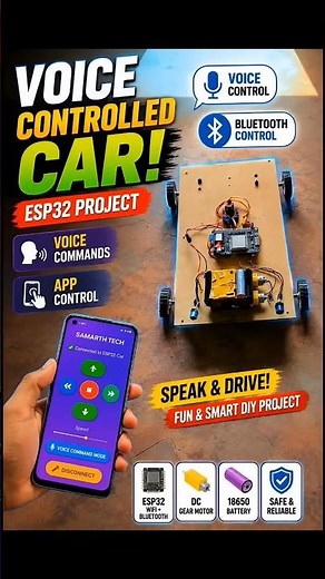 This Esp32 Car Follows My Voice Commands?! 😳🎙️🚗 #Shorts