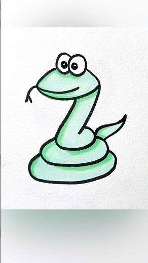 How to draw a snake, easy animals drawing for kids #artforkids #kidsvideo #diy #kindergarten #kidstv