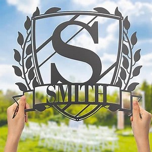 Metal Custom Name Sign Personalized - Customized Last Name Signs Wall Decor Surname Sign - Personalized Wedding Gifts Metal Family Name Sign Outdoor Farmhouse Decor Christmas Gift