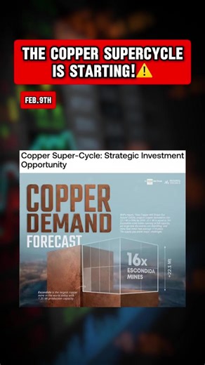 Copper is ushering in a new super-cycle, and the main driver behind every major copper bull market in the last 200 years has always been about rapid technological evolution, and this time, the scale is far larger than anything we’ve ever seen.#finance #stockstrader #stock