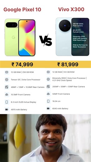 Google Pixel 10 Vs Vivo X300 | Comparison #sbtech #shortvideos #bestphone #google #vivo