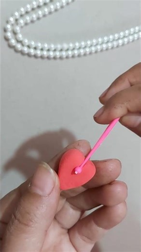 Diy Air dry clay Hearts vase making❤ #Decor Piece