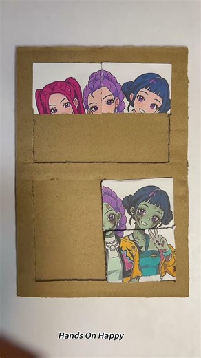 Kpop Huntrix Rumi creative cardboard normal vs horror Piece Fixing Puzzle 😍😍#kpop #diy #shorts