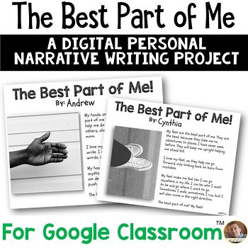 Best Part of Me DIGITAL Writing Activity | All About Me Narrative | Grades 3-5