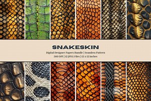 12 Snake Skin Digital Paper, Leather Pattern, Snake Skin Textures, Snake Skin Vector, Reptile Pattern, Exotic Pattern, Snakeskin - Etsy