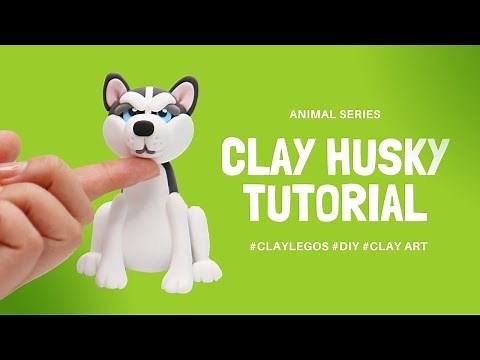 How to Make a Cute & Simple Clay Siberian Husky! | Build it Like LEGO with ClayFingers Simple Shapes