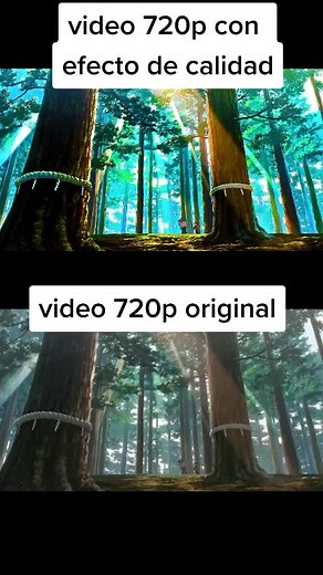 Comparación del efecto calidad en video 720p