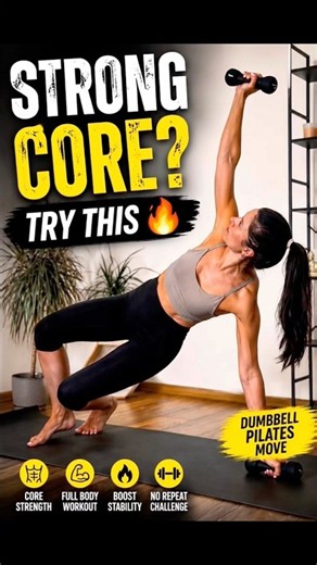 Try This Dumbbell Core Move 🔥 | Full Body Pilates