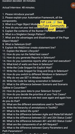 Automation Testing Interview Questions | Infosys | Selenium