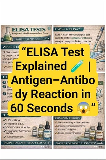 “ELISA Test Explained 🧪 | Antigen–Antibody Reaction in 60 Seconds 😱” #youtubeshorts #youtubeshorts