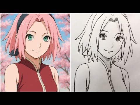 How to Draw Sakura Haruno Step by Step | Easy Naruto Drawing Tutorial