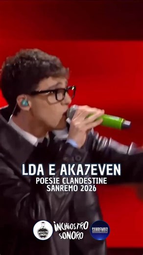 LDA & Aka7even con “Poesie clandestine” a Sanremo 2026 💐 Una melodia latina che ricerca la longevità nelle classifiche. LDA porta le atmosfere di Napoli (in alcuni punti la voce sembra quella del padre Gigi), Aka7even si lancia in capriole vocali non necessarie. Leggera, il racconto di un amore passionale 💃🏻 Sul blog le pagelle delle canzoni in gara e i video ufficiali 📣 LINK IN BIO! #inchiostrosonoro #lda #aka7even #sanremo #Sanremo2026 | Inchiostro Sonoro