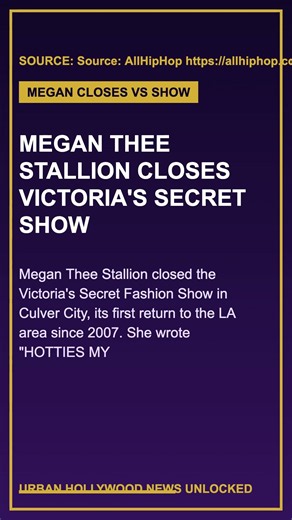 Megan Thee Stallion Closes Victoria's Secret Show #uhnu #celebritynews #hiphop