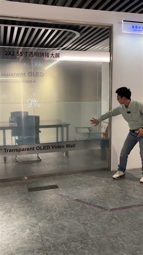 Amazing 55-inch Transparent OLED Display (2×2, 4 panels)#china #tech #factory #leddisplay