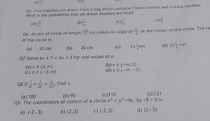 Q5. Five marbles are drawn from a bag which contains 7 blue mar... | Filo