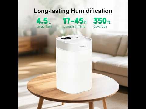 PHILODECO 4.5L Cool Mist Humidifier for Bedroom