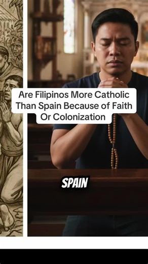 Are Filipinos more catholic than Spain because of faith or colonization? Spanish colonization Philippines Filipino Catholic identity crisis Philippines religion vs Spain secularization Colonial conditioning Filipino faith Pope Francis Philippines 2015 Filipino Catholicism colonial legacy Decolonizing Filipino religion ##FilipinoHistory##CatholicPhilippines##FilAm##PinoyTikTok##DecolonizeHistory