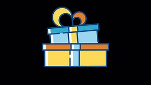Download Colorful Gift Box 2D Motion Graphics On Alpha Channel for free