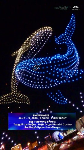 The 1,200-Drone Show Goes On in Las Vegas ✨DAMODA x ‪@skyworxdroneshows‬ at CES 2026.