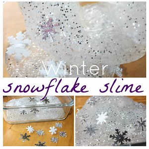 Snowflake Winter Slime Recipe - Little Bins for Little Hands