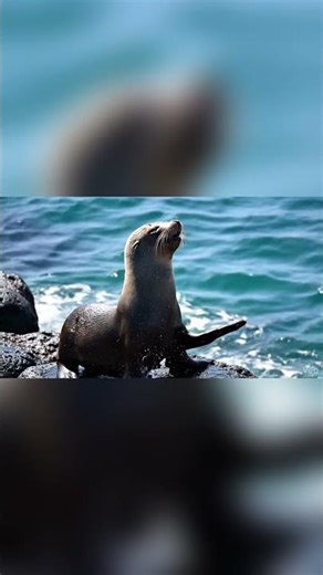 Baby sea lion clapping its flippers near water #dog #comedycrush #comedygold #comedylife #playful