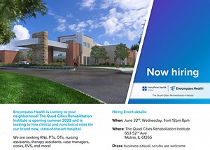 New Quad City hospital hiring 140 people