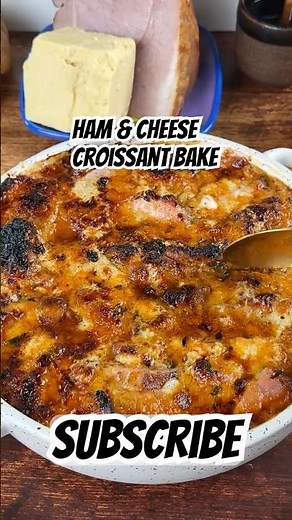 Ham & Cheese Croissant Bake #easyrecipes #recipe #food #cooking #cookingshow #easyrecipe #baking