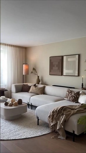 Cozy Modern Minimalist Living Room Design 🤍 | Elegant Neutral Home Decor Ideas