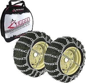 The ROP Shop 2 Link TIRE Chains & TENSIONERS 23x10.5x12 for Kubota Lawn Mower Garden Tractor
