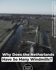 1.3K reactions · 504 shares | The windmill is as much a symbol of the  Netherlands as the tulip. The tiny European nation is 2.5 times smaller than Ohio, but it used to have more than 9,000 windmills!  Why? It has to do with the country’s peculiar geography, as reflected in its very name. | Sunday Roast | Facebook