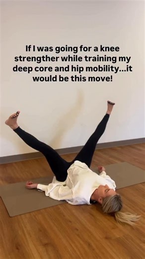 This move checks every box.⁣ ⁣ It fires up the adductors through internal hip rotation while keeping the knees extended safely—building quad strength that supports and stabilizes the knee joint. The toe spacers are a bonus, creating space and mobility in the feet (Use code MANDYF if you grab them from @spacermobility for a discount)⁣ ⁣ Because the fascia in your feet connects all the way up into your hips, this simple addition strengthens the entire posterior chain from the ground up.⁣ ⁣ Want to