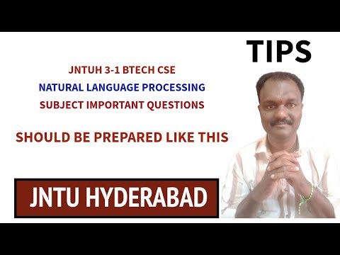 JNTUH 3-1 BTECH CSE NATURAL LANGUAGE PROCESSING SUBJECT IMPORTANT QUESTIONS #jntuh