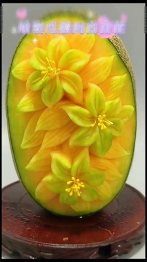 “Hami Melon 🍈 Lily Flower Carving | Creative Fruit Carving Art | Decorative Fruit Cutting Tutorial”