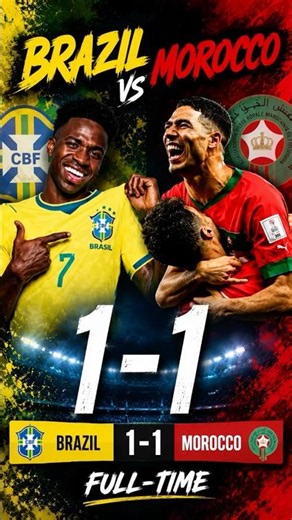 Brazil vs Morocco 1-1 | World Cup Clash Ends Level!Vinícius Jr Magic! Saibari stikes my analysis