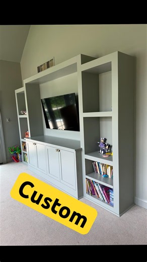 Custom Entertainment Wall - transition #diy #carpentry #woodworking #shorts