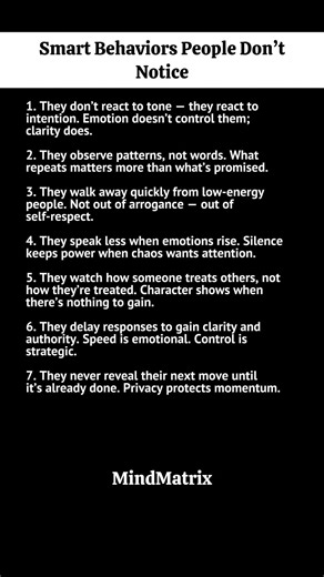 Smart Behaviors Most People Never Notice