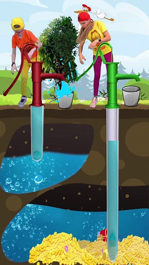 Water Pump Action: Drawing Liquid from a Well