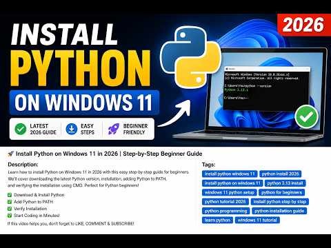 #1-How to Install Python on Windows 11 (2026) | Step-by-Step Beginner Guide