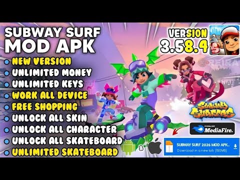 SUBWAY SURFERS MOD APK TERBARU 2026 VERSION 3.58.4 UNLIMITED MONEY & UNLOCK ALL CHARACTER