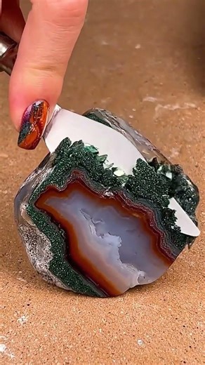 Watch my moss agate stone-to-cream transformation video for deep relaxation