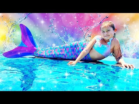 Selín y su cola de Sirena ¡Juegos en piscinas! Vídeos de niños