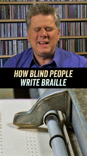 6.1K views · 100 reactions | How A Blind Person Writes Braille -- Tommy, who's been blind since birth, shows us his vintage Perkins Brailler that he's used to write Braille since childhood. #braille #blind #accessibility #vintage | Tommy Edison | Facebook