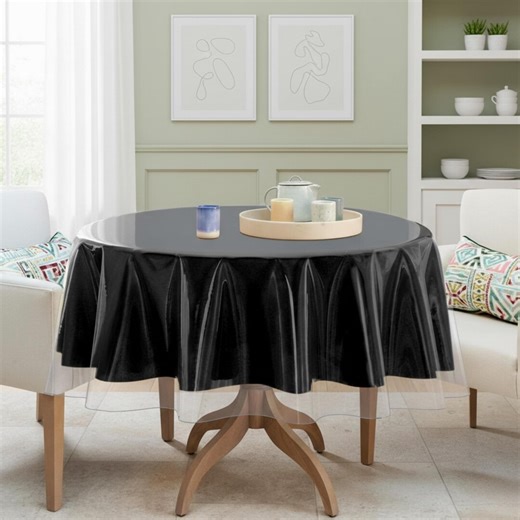 Clear Round PVC Tablecloth, Waterproof Vinyl Table Cover Protector - Etsy