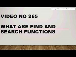 Learn Excel - Video 265- Introduction to FIND & SEARCH Functions