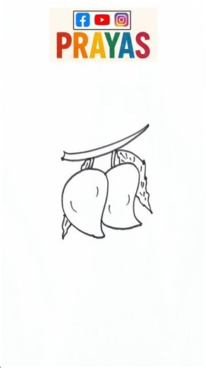 Mango Easy Drawing Tutorial. Step by step learning process. 🥭