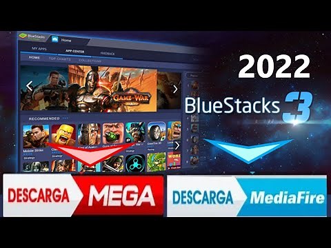 Descargar e instalar bluestack 3 fácil por MEGA y MediaFire sin muchos anuncios.