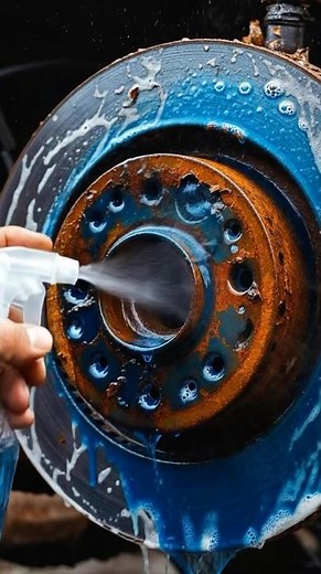Rusty Car Brake Disc Cleaning 😱 #cleaning #rust